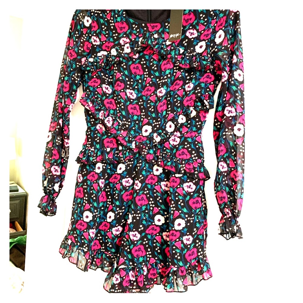 Long sleeve floral romper
